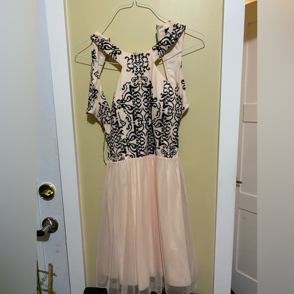 Pink and black sparkly dress